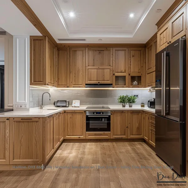 TỦ BẾP GỖ TỰ NHIÊN TN 09