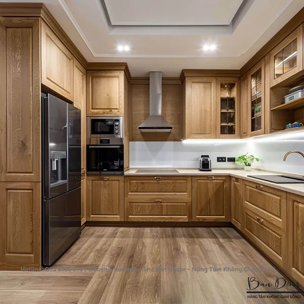 TỦ BẾP GỖ TỰ NHIÊN TN 09