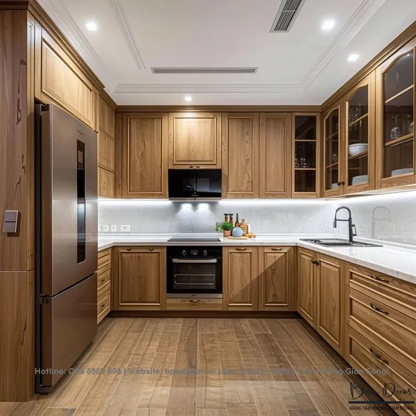 TỦ BẾP GỖ TỰ NHIÊN TN 07