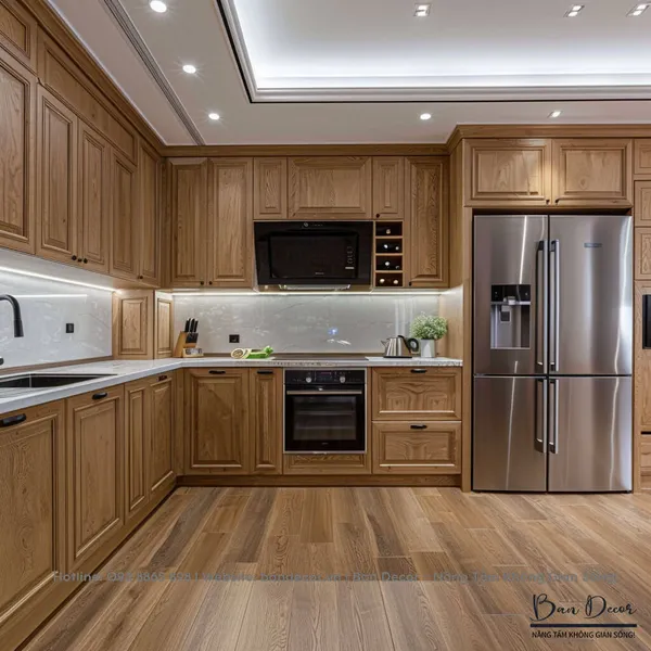 TỦ BẾP GỖ TỰ NHIÊN TN 06