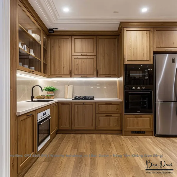 TỦ BẾP GỖ TỰ NHIÊN TN 22