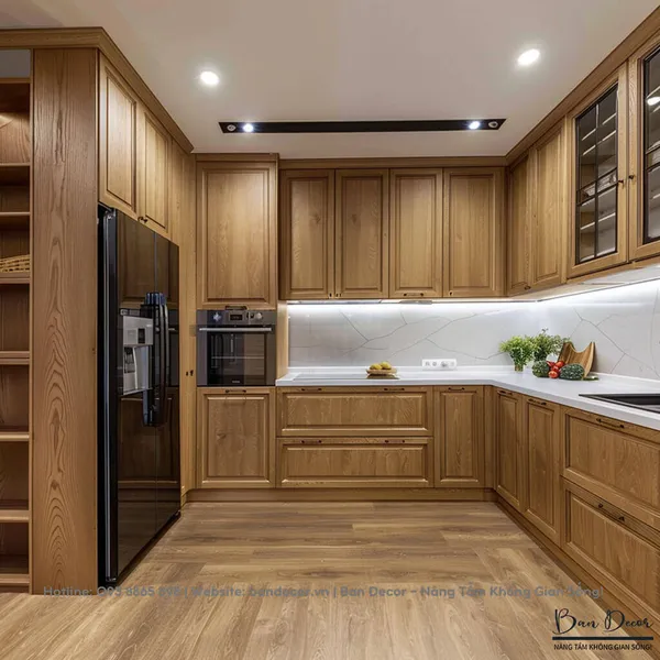 TỦ BẾP GỖ TỰ NHIÊN TN 18