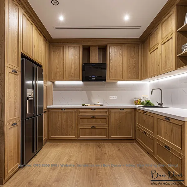 TỦ BẾP GỖ TỰ NHIÊN TN 23