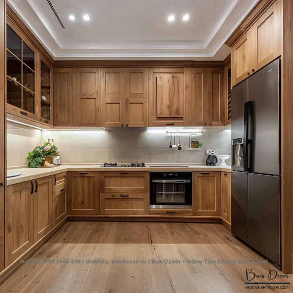 TỦ BẾP GỖ TỰ NHIÊN TN 25