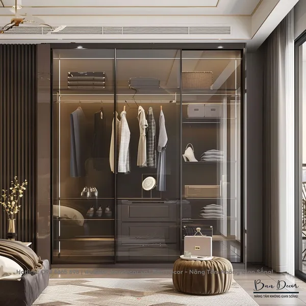 TỦ QUẦN ÁO CÁNH KÍNH LÙA KL 04