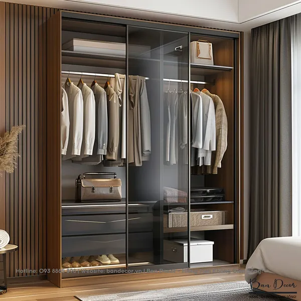 TỦ QUẦN ÁO CÁNH KÍNH LÙA KL 05