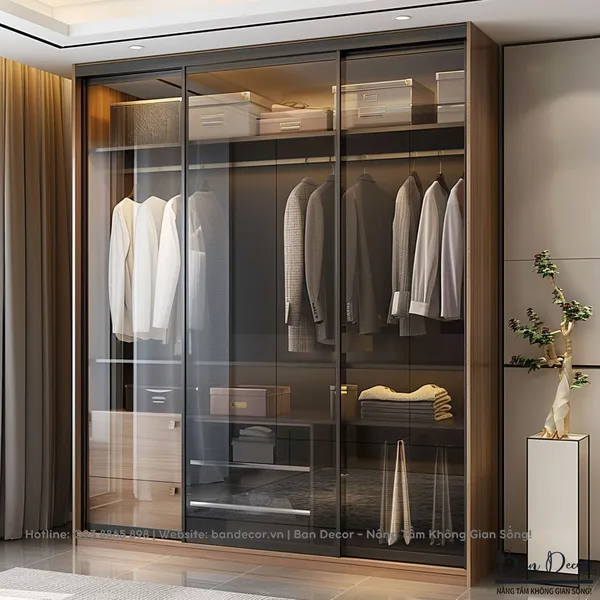 TỦ QUẦN ÁO CÁNH KÍNH LÙA KL 06
