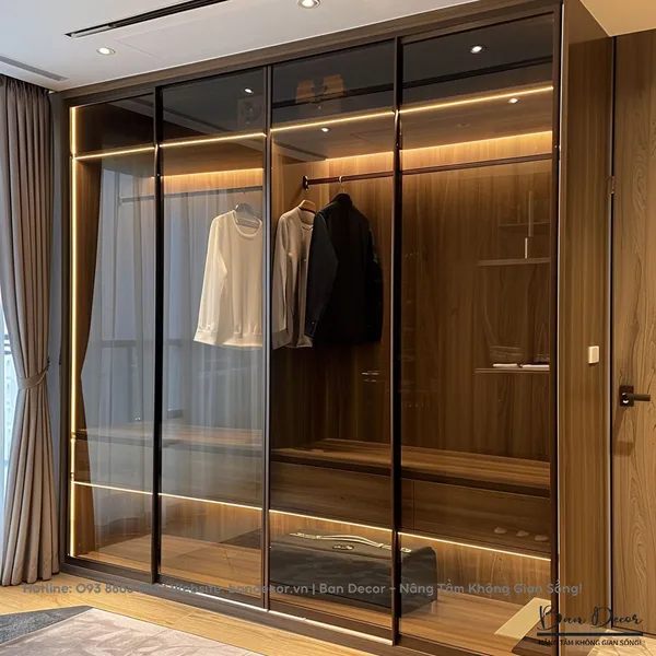 TỦ QUẦN ÁO CÁNH KÍNH LÙA KL 09
