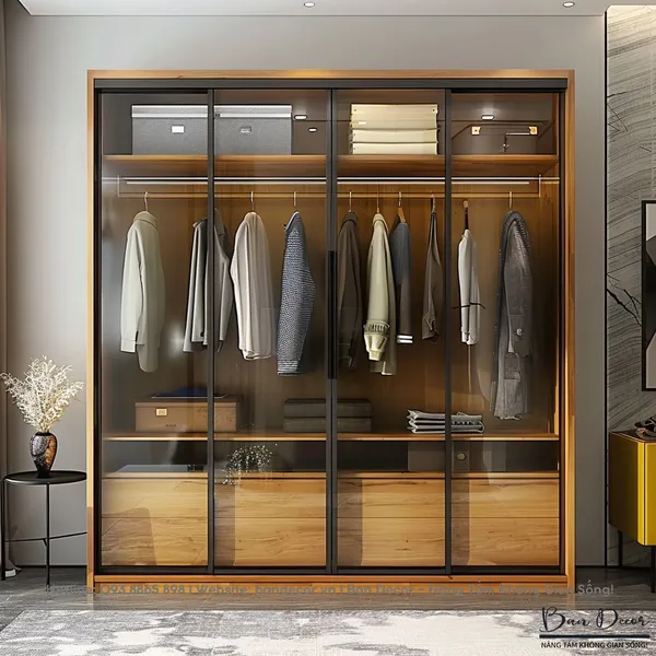 TỦ QUẦN ÁO CÁNH KÍNH LÙA KL 14