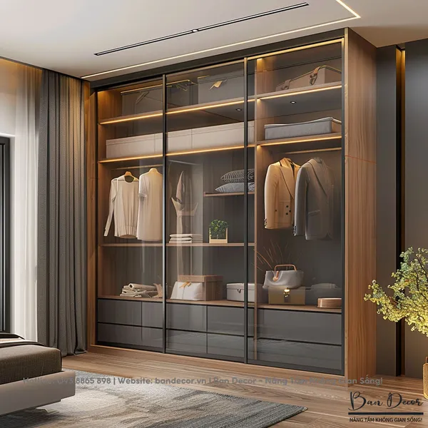 TỦ QUẦN ÁO CÁNH KÍNH LÙA KL 15
