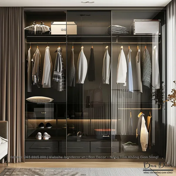 TỦ QUẦN ÁO CÁNH KÍNH LÙA KL 33