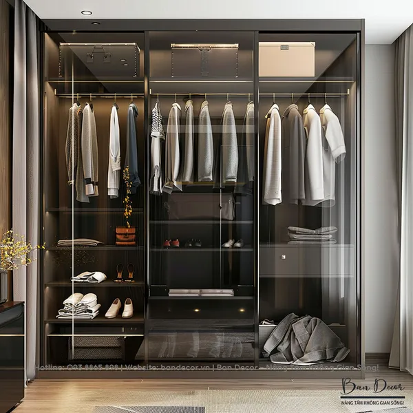 TỦ QUẦN ÁO CÁNH KÍNH LÙA KL 35