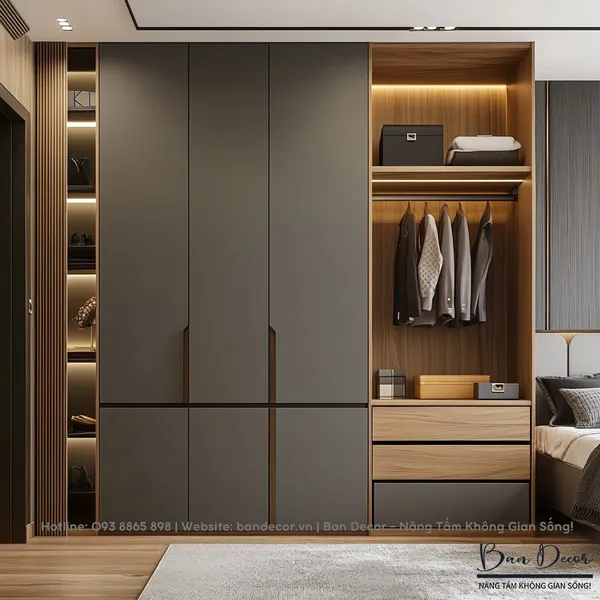 TỦ QUẦN ÁO GỖ CÔNG NGHIỆP CN 112
