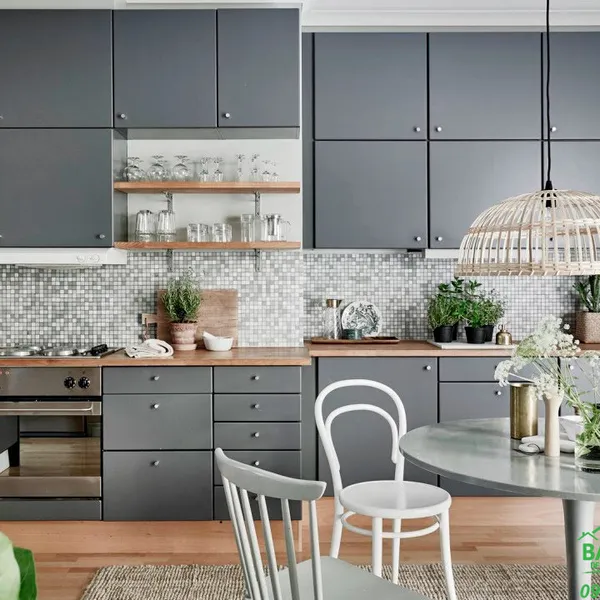 KỆ BẾP SƠN PU XÁM XANH TB 118