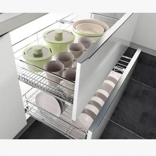 Rổ Xoong Nồi Ray Giảm Chấn Bắt Mặt Hộc Inox 304 303111