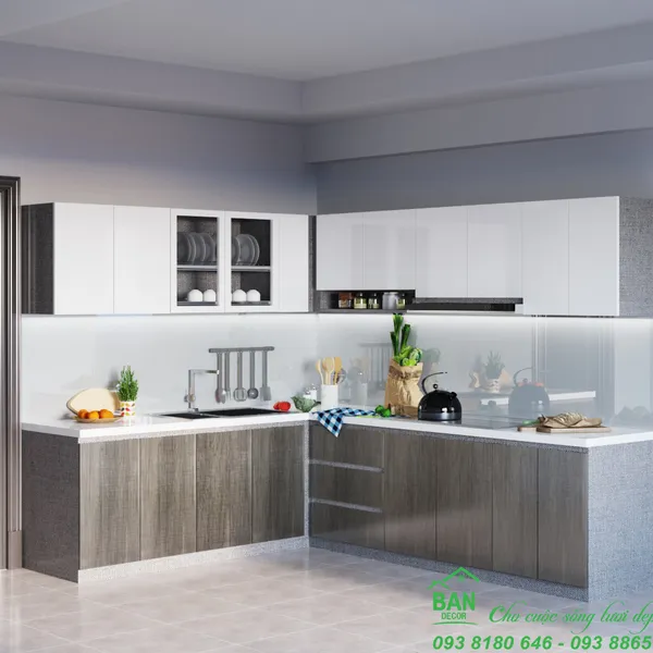 TỦ BẾP ACRYLIC TB124