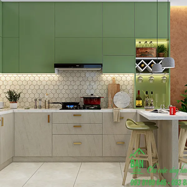 Tủ Bếp Chữ L Đẹp TL 035