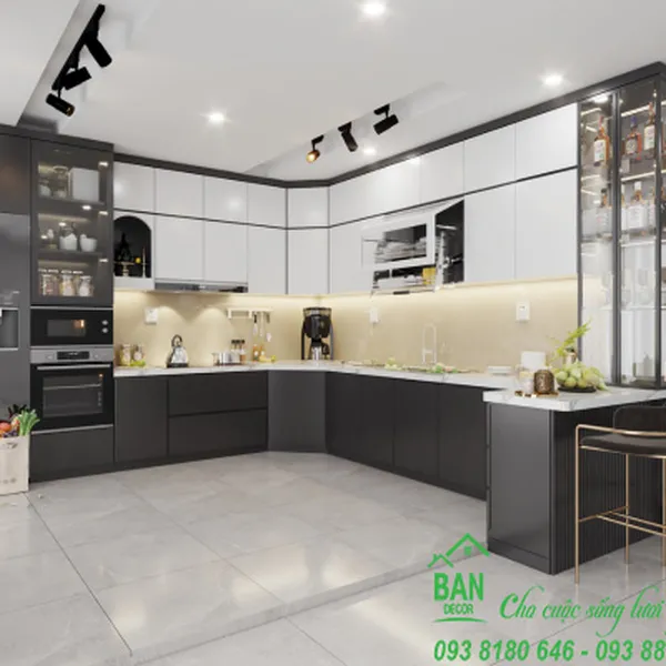 Tủ Bếp Chữ L Đẹp TL 054