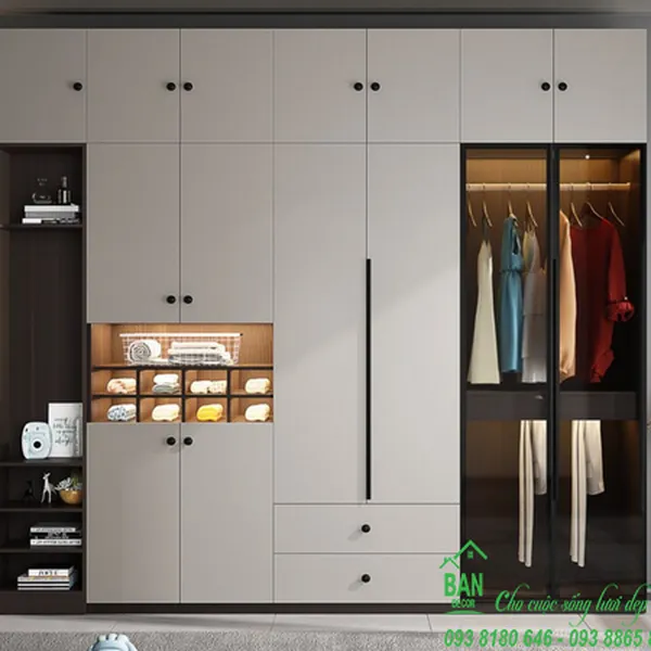 TỦ QUẦN ÁO GỖ CÔNG NGHIỆP CN 01