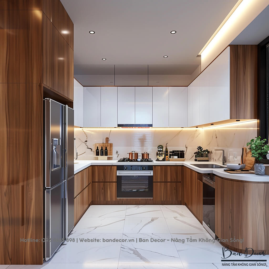 Tủ bếp gỗ công nghiệp