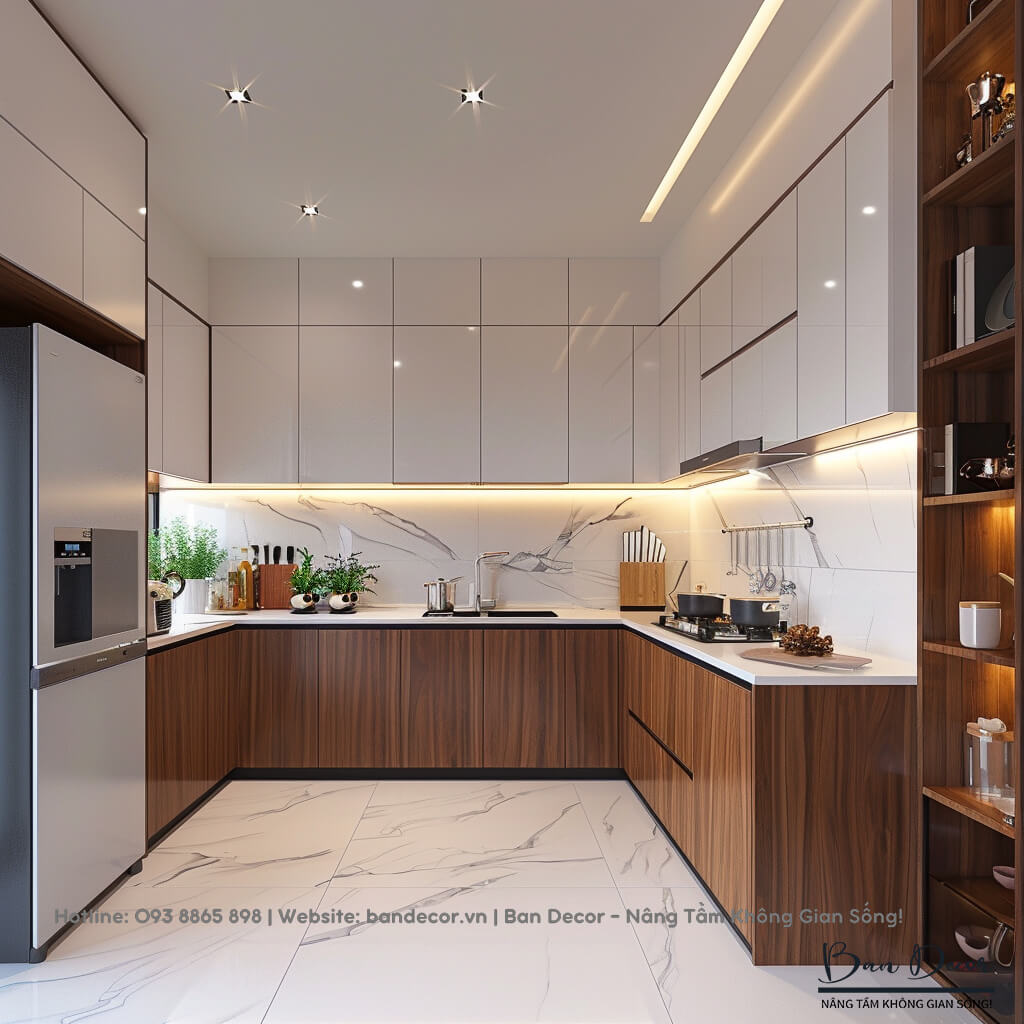 Tủ bếp gỗ công nghiệp