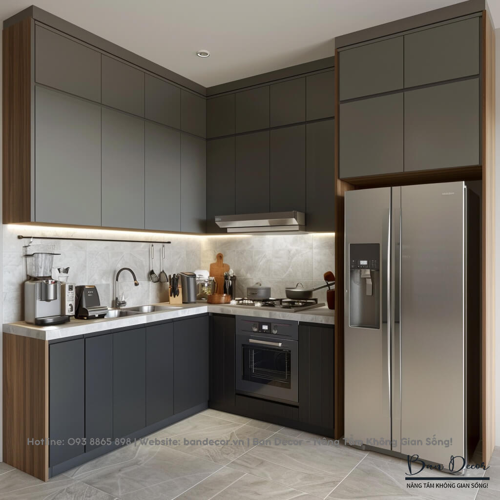 Tủ bếp gỗ công nghiệp