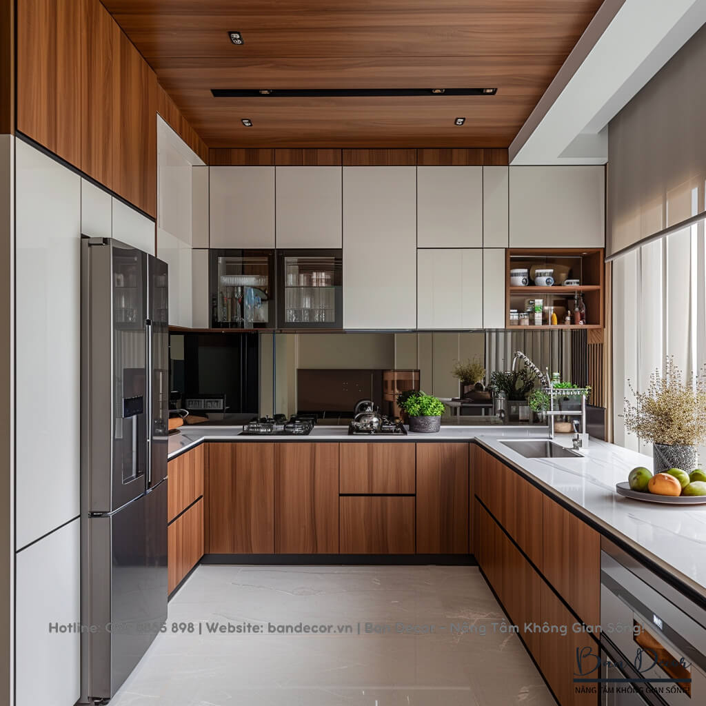 Tủ bếp gỗ công nghiệp