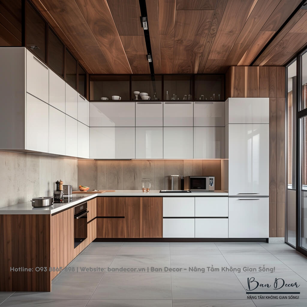 Tủ bếp gỗ công nghiệp