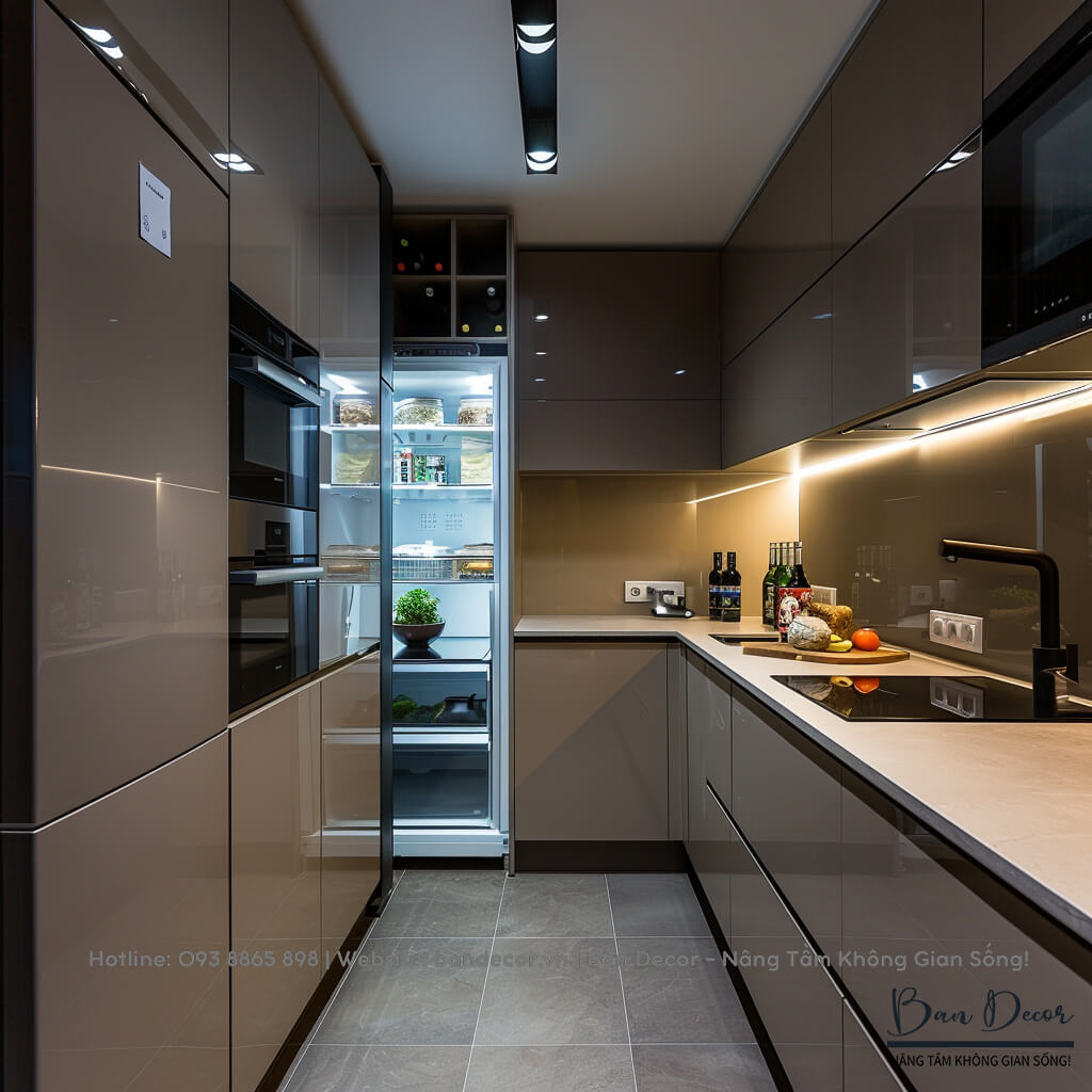 Tủ bếp gỗ công nghiệp