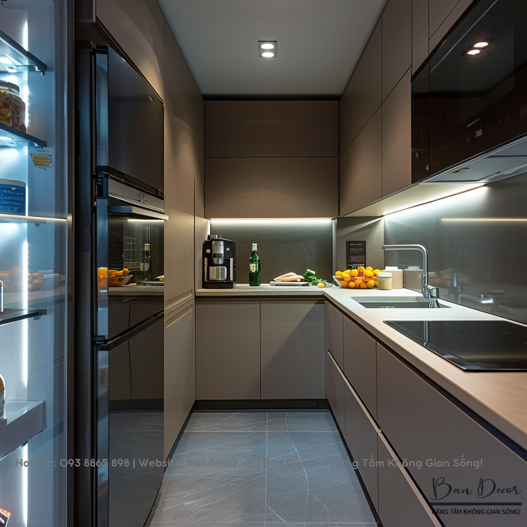 Tủ bếp gỗ công nghiệp