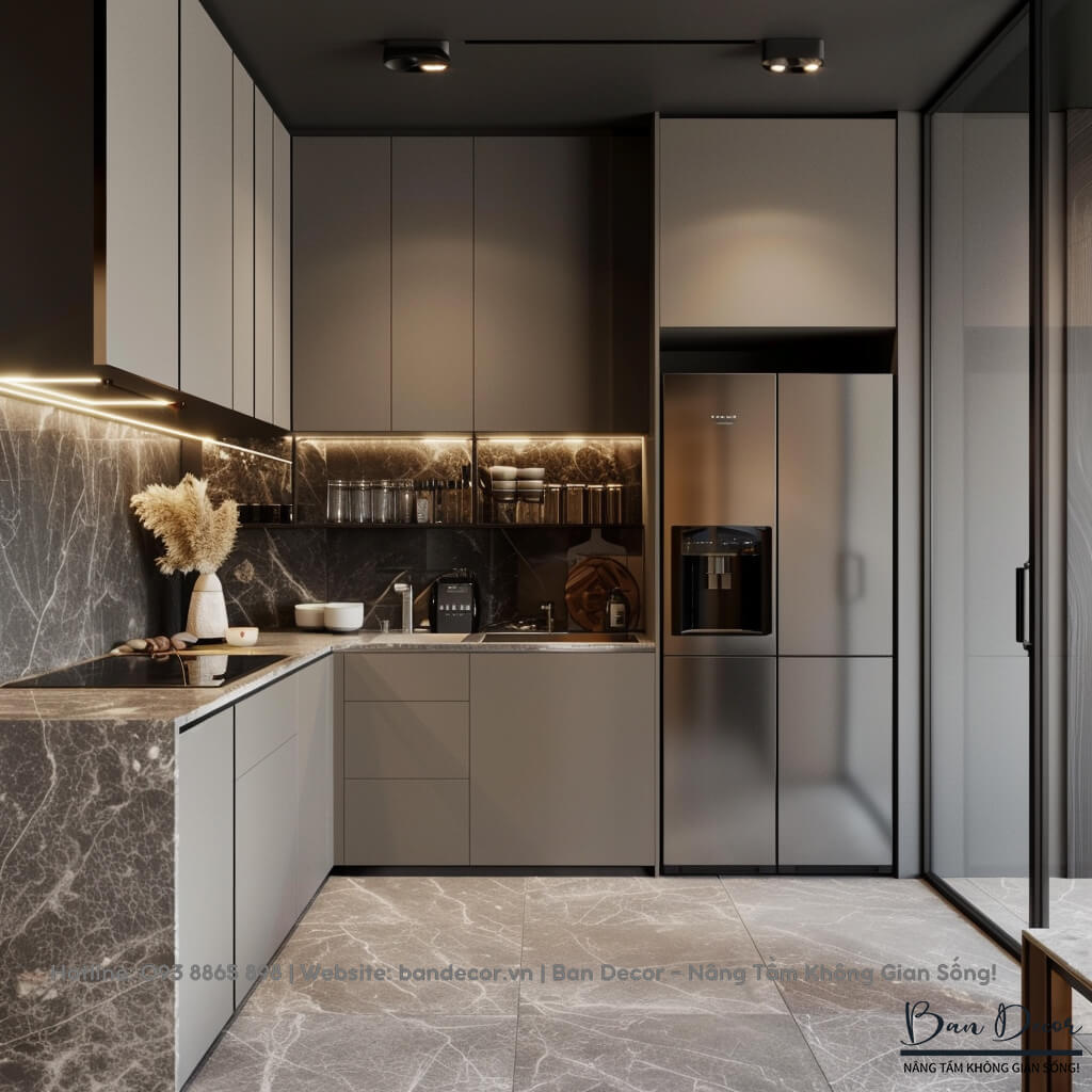 Tủ bếp gỗ công nghiệp