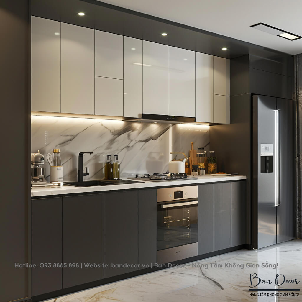 Tủ bếp gỗ công nghiệp