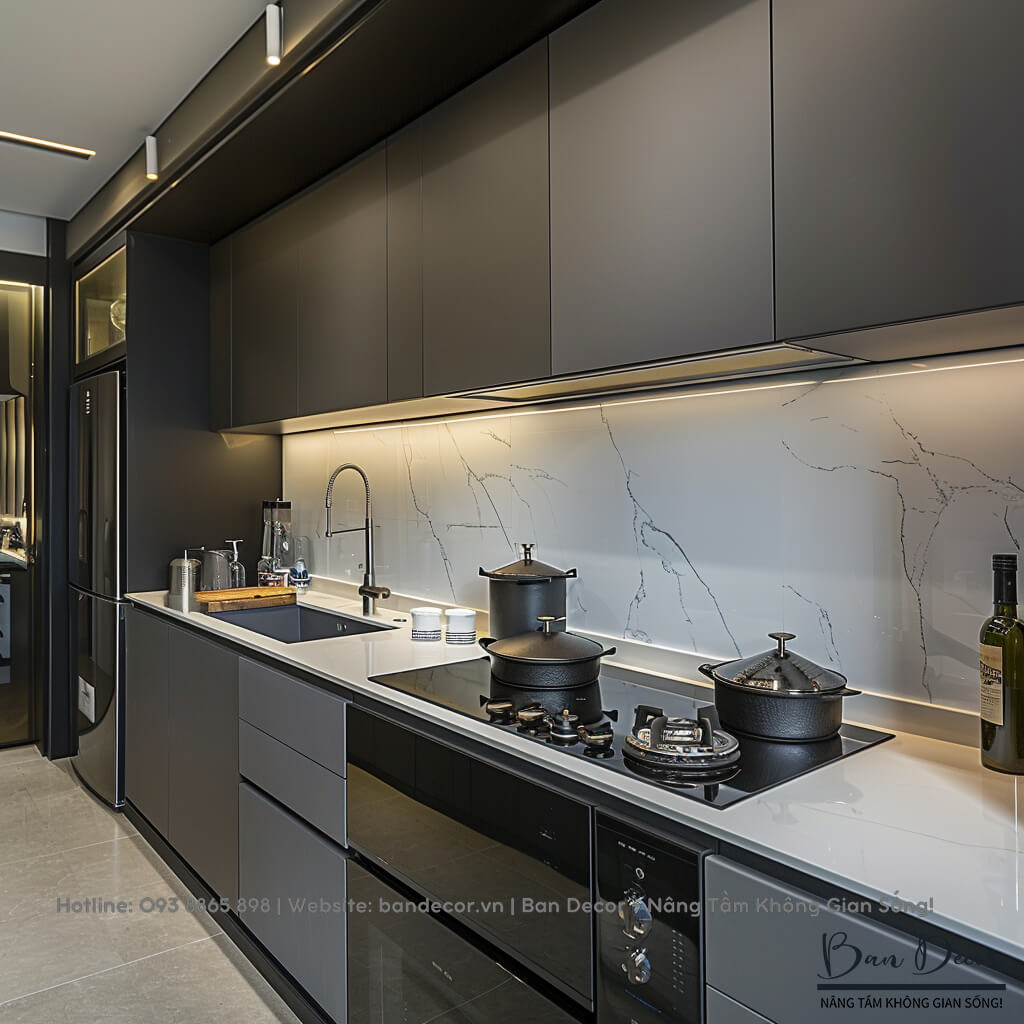 Tủ bếp gỗ công nghiệp