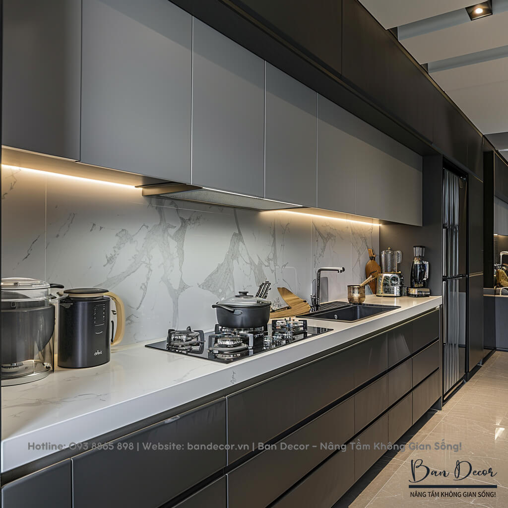 Tủ bếp gỗ công nghiệp