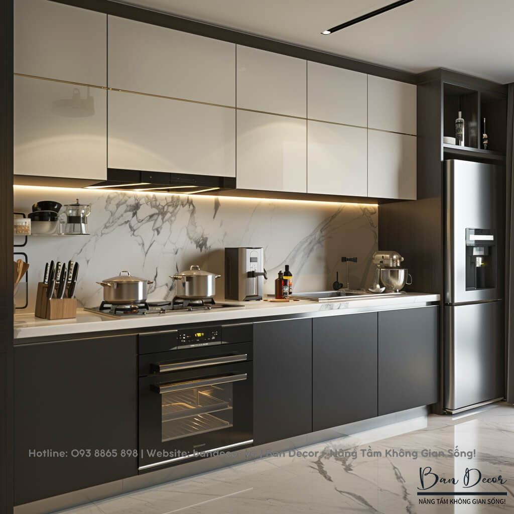 Tủ bếp gỗ công nghiệp