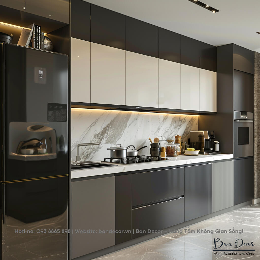 Tủ bếp gỗ công nghiệp