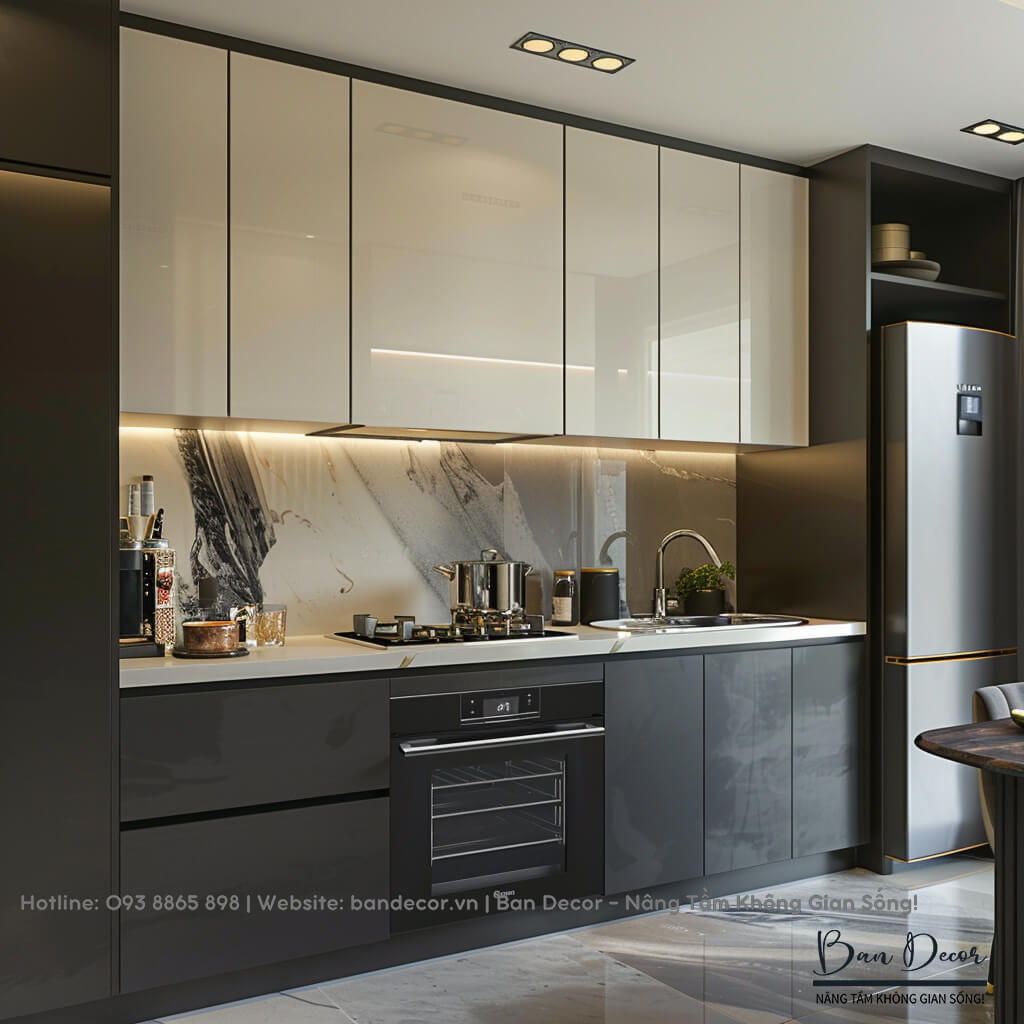 Tủ bếp gỗ công nghiệp