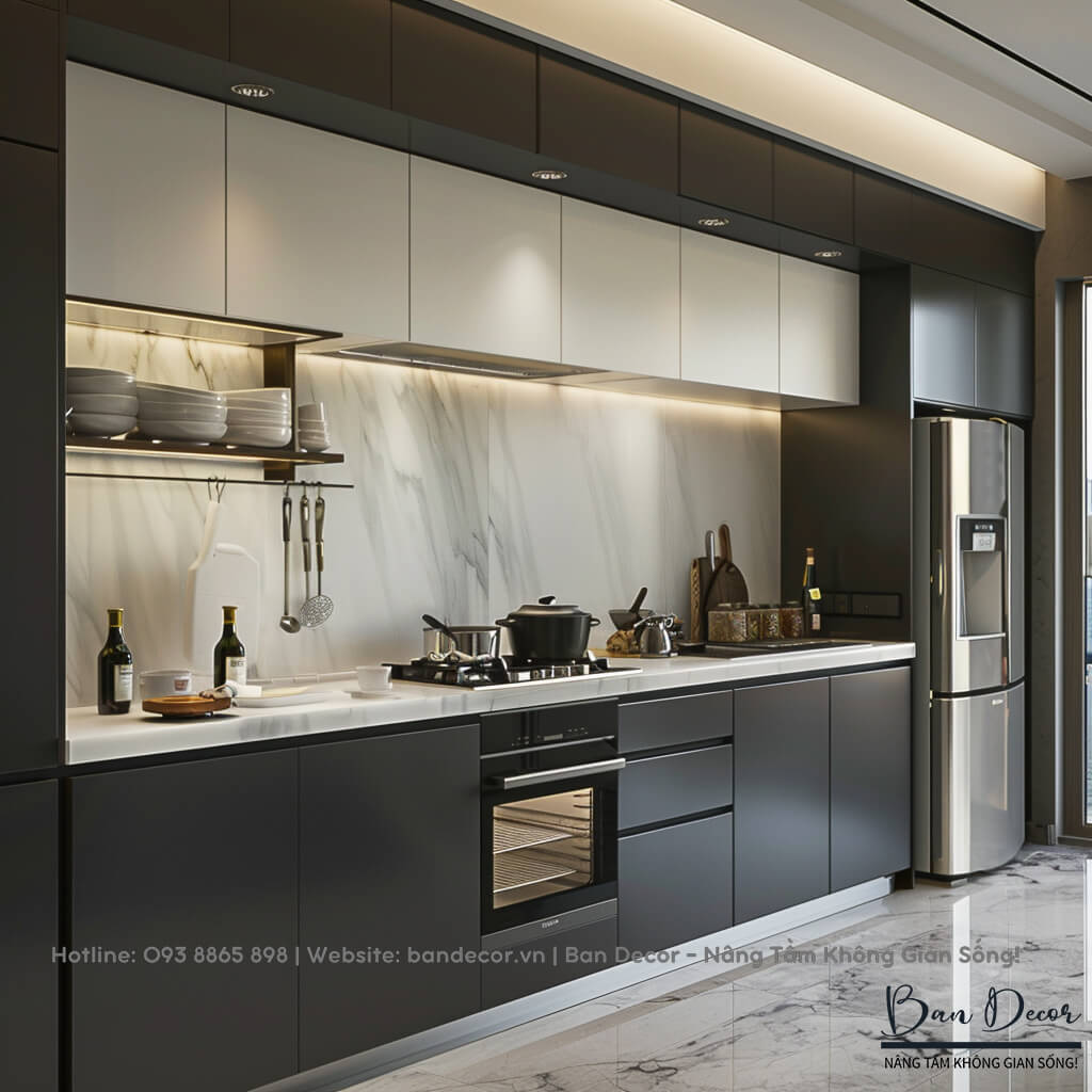 Tủ bếp gỗ công nghiệp