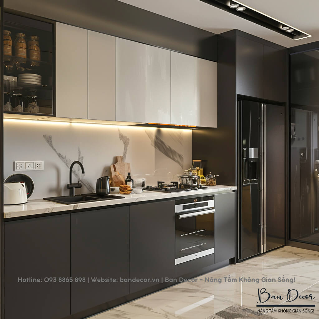 Tủ bếp gỗ công nghiệp