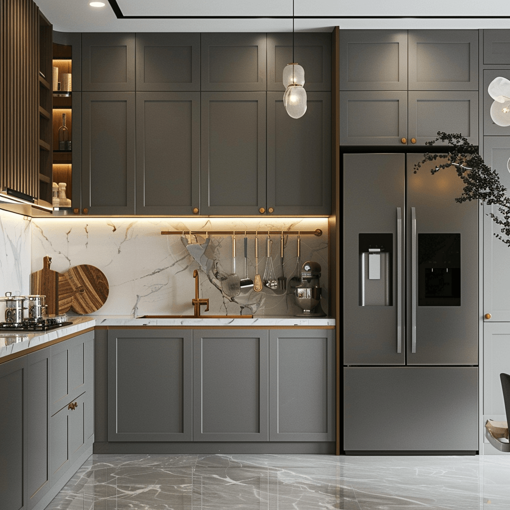 Tủ bếp gỗ công nghiệp