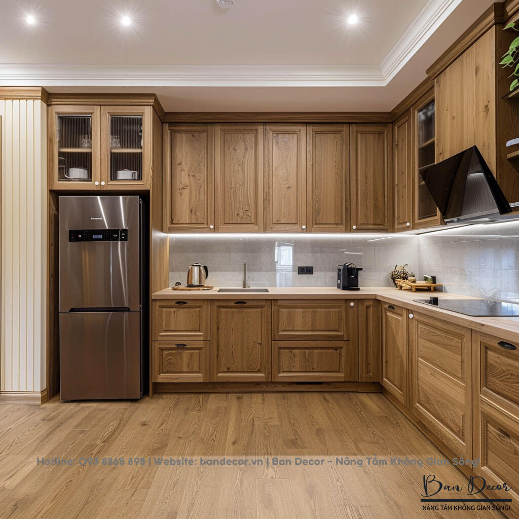 Tủ bếp gỗ tự nhiên