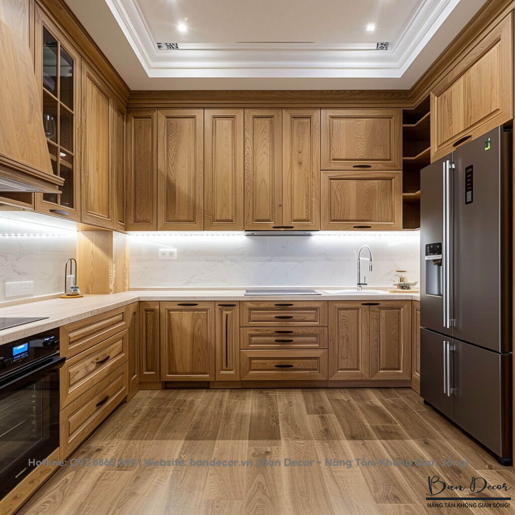 Tủ bếp gỗ tự nhiên