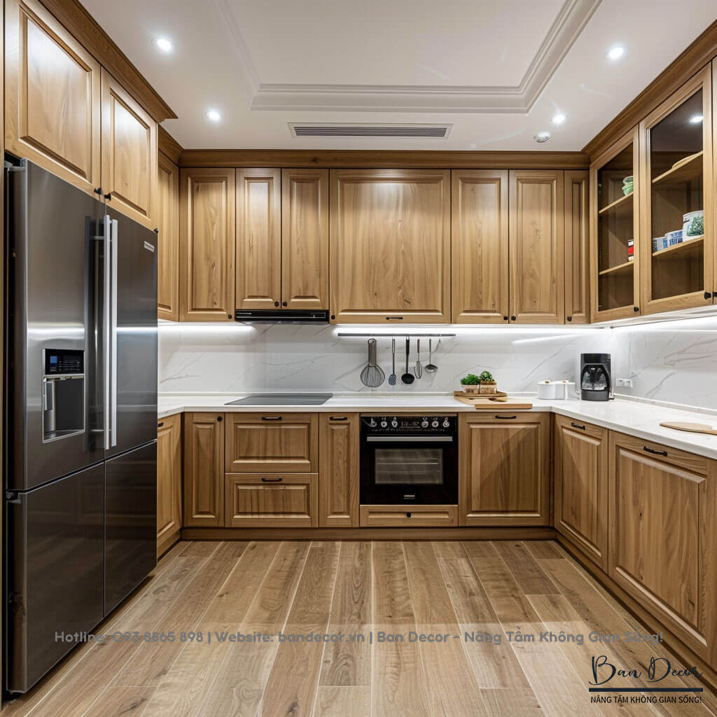 Tủ bếp gỗ tự nhiên