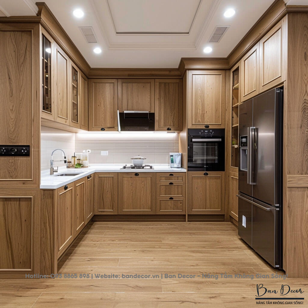 Tủ bếp gỗ tự nhiên