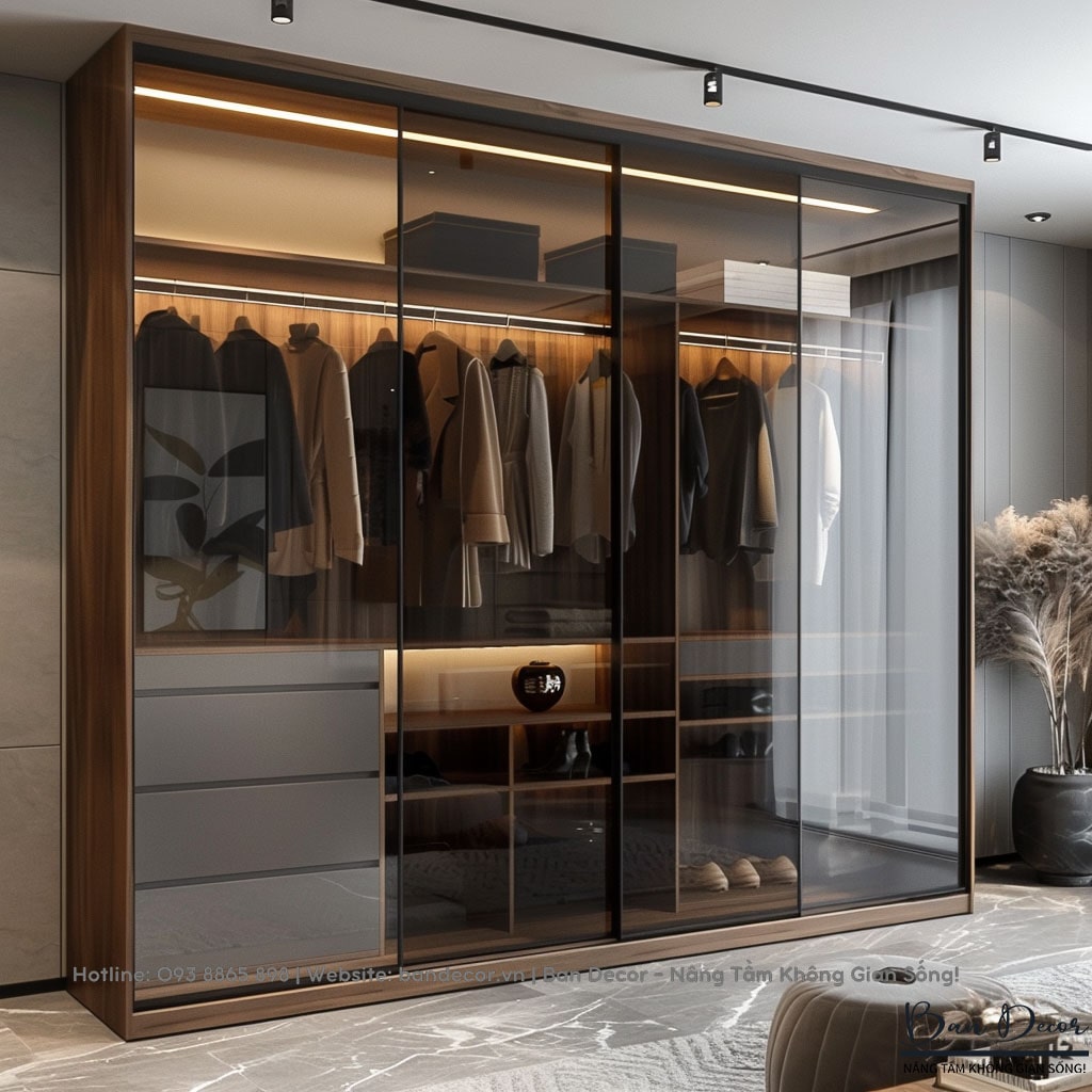 Tủ quần áo cánh kính lùa