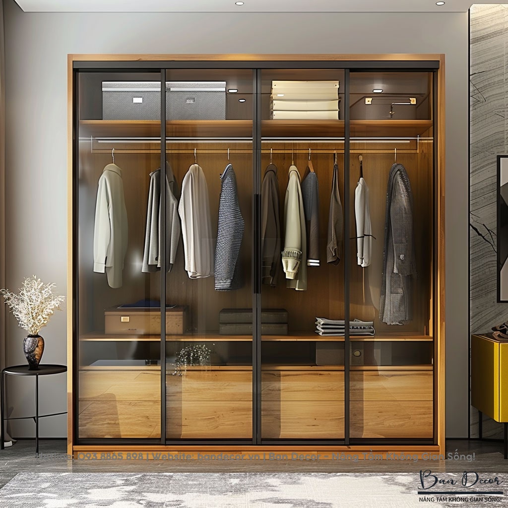 Tủ quần áo cánh kính lùa