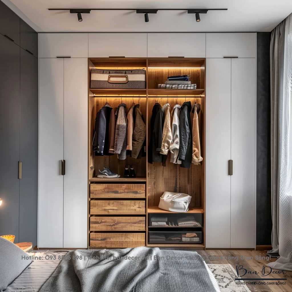 Tủ quần áo gỗ công nghiệp