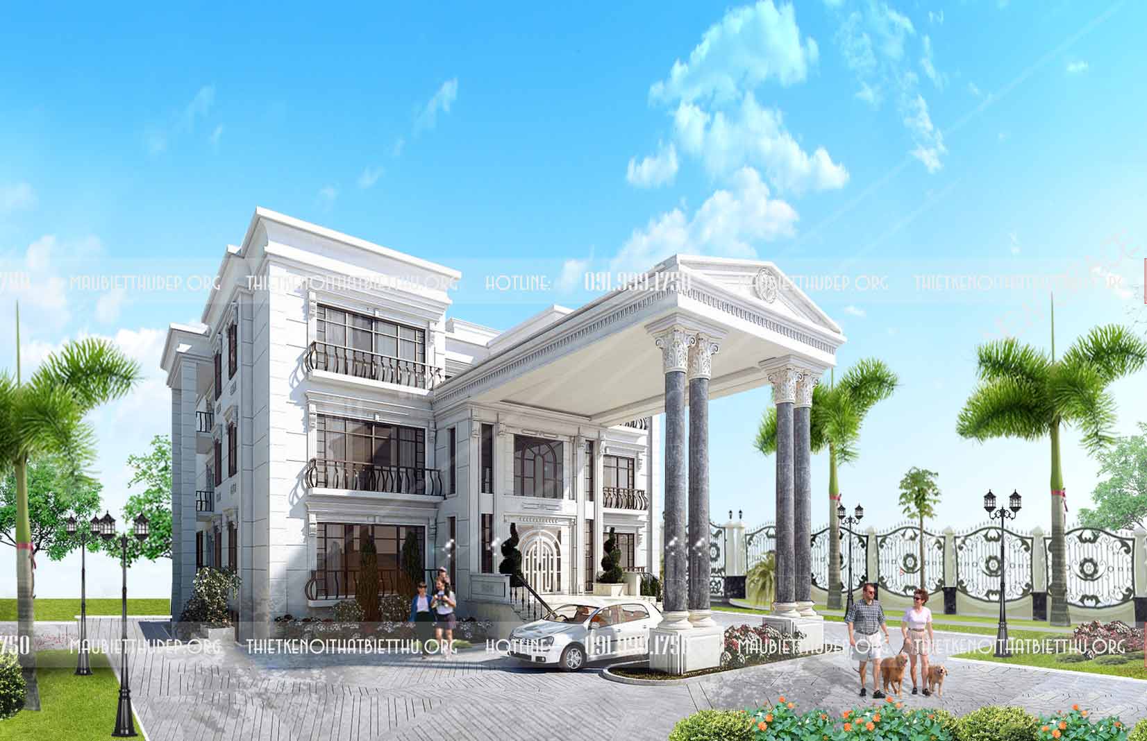 Thiết kế biệt thự đẹp 3 tầng có sân vườn mái dốc 2 mặt tiền tại Đà Nẵng Thiết kế biệt thự đẹp 3 tầng có sân vườn mái dốc 2 mặt tiền tại Đà Nẵng