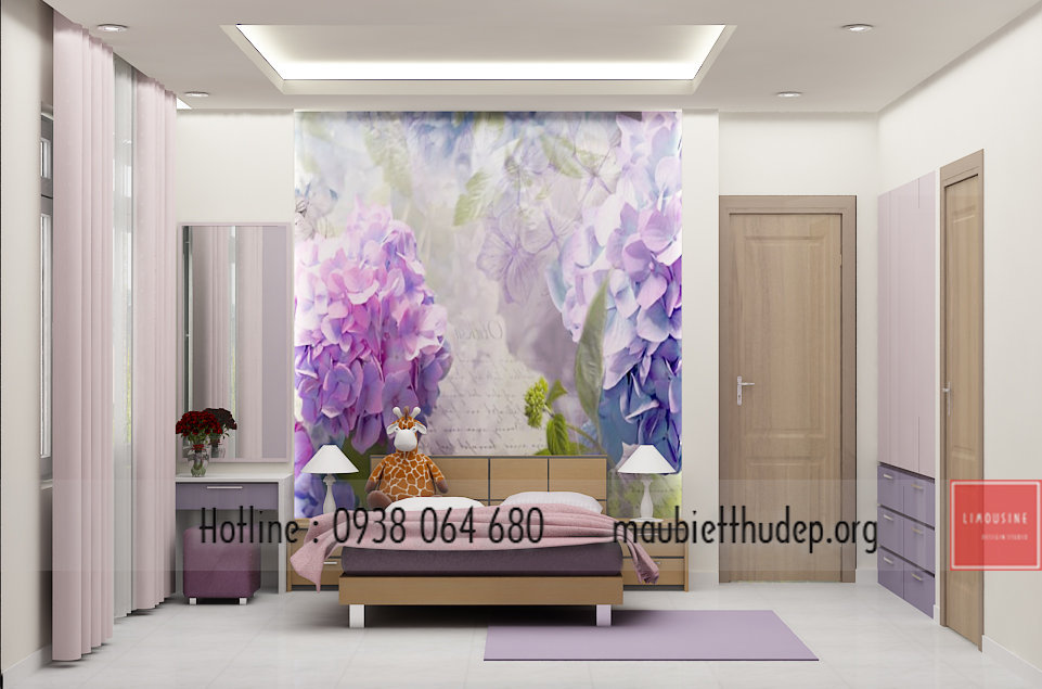 Biêt thự đẹp An Giang- phòng ngủ bé gái mau-nha-biet-thu-dep-phong-ngu-be-gai-01
