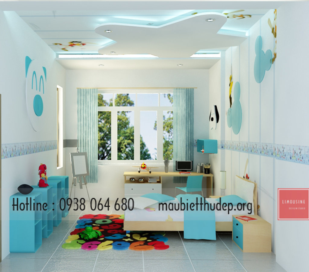 Biêt thự đẹp An Giang- phòng ngủ bé trai mau-nha-biet-thu-dep-phong-ngu-be-trai-01